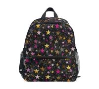Kcldeci Toddler Backpack for Girls Boys Gold Stars Kindergarten Elementary Preschool Kids School Bag Book Bag M