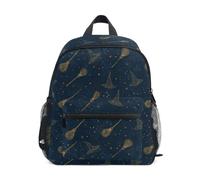 Kcldeci Toddler Backpack for Girls Boys Golden Witch Hat Broom1 Kindergarten Elementary Preschool Kids School Bag Book Bag S