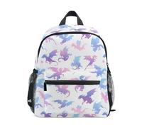 Kcldeci Toddler Backpack for Girls Boys Gradient Fly Dragons Kindergarten Elementary Preschool Kids School Bag Book Bag S