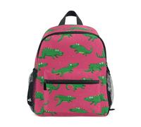 Kcldeci Toddler Backpack for Girls Boys Green Crocodiles Kindergarten Elementary Preschool Kids School Bag Book Bag M