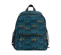 Kcldeci Toddler Backpack for Girls Boys Grizzly Bear Blue1 Kindergarten Elementary Preschool Kids School Bag Book Bag M