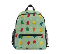 Kcldeci Toddler Backpack for Girls Boys Gummy Bears and Star Kindergarten Elementary Preschool Kids School Bag Book Bag M