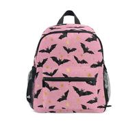 Kcldeci Toddler Backpack for Girls Boys Halloween Bat Stars1 Kindergarten Elementary Preschool Kids School Bag Book Bag S