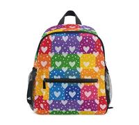 Kcldeci Toddler Backpack for Girls Boys Hearts and Stars Kindergarten Elementary Preschool Kids School Bag Book Bag M