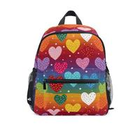 Kcldeci Toddler Backpack for Girls Boys Hearts Stars Rainbow Kindergarten Elementary Preschool Kids School Bag Book Bag S