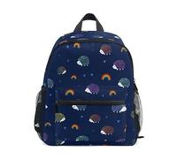 Kcldeci Toddler Backpack for Girls Boys Hedgehog Heart Rainbow Kindergarten Elementary Preschool Kids School Bag Book Bag S