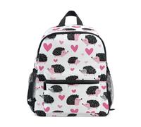 Kcldeci Toddler Backpack for Girls Boys Hedgehogs Pink Heart Kindergarten Elementary Preschool Kids School Bag Book Bag S