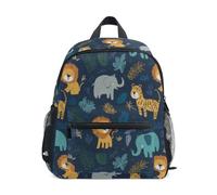 Kcldeci Toddler Backpack for Girls Boys Lions Tigers and Elephants S