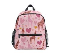 Kcldeci Toddler Backpack for Girls Boys Love Giraffe Heart Kindergarten Elementary Preschool Kids School Bag Book Bag M