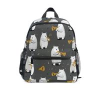 Kcldeci Toddler Backpack for Girls Boys Music Party Bear Tuba Kindergarten Elementary Preschool Kids School Bag Book Bag M