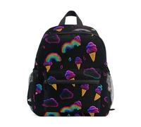 Kcldeci Toddler Backpack for Girls Boys Neon Ice Cream Cloud Kindergarten Elementary Preschool Kids School Bag Book Bag S