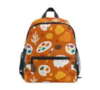 Kcldeci Toddler Backpack for Girls Boys Paint Palette Hedgehog Kindergarten Elementary Preschool Kids School Bag Book Bag S