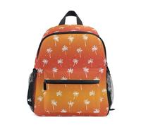 Kcldeci Toddler Backpack for Girls Boys Palm Trees Orange Kindergarten Elementary Preschool Kids School Bag Book Bag M