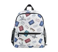 Kcldeci Toddler Backpack for Girls Boys Passports Boarding Airplane Kindergarten Elementary Preschool Kids School Bag Book Bag M