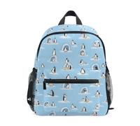 Kcldeci Toddler Backpack for Girls Boys Penguins Doing Yoga Poses Kindergarten Elementary Preschool Kids School Bag Book Bag M