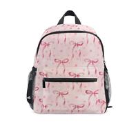 Kcldeci Toddler Backpack for Girls Boys Pink Bows Dots Kindergarten Elementary Preschool Kids School Bag Book Bag S
