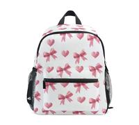 Kcldeci Toddler Backpack for Girls Boys Pink Heart Love Kindergarten Elementary Preschool Kids School Bag Book Bag M