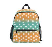 Kcldeci Toddler Backpack for Girls Boys Polka Dots Teal Orange Kindergarten Elementary Preschool Kids School Bag Book Bag S