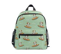 Kcldeci Toddler Backpack for Girls Boys Puppy Surfing Kindergarten Elementary Preschool Kids School Bag Book Bag M