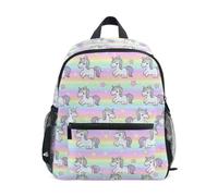 Kcldeci Toddler Backpack for Girls Boys Rainbow Unicorns and Stars Kindergarten Elementary Preschool Kids School Bag Book Bag S