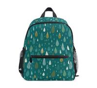 Kcldeci Toddler Backpack for Girls Boys Raindrops Pattern Kindergarten Elementary Preschool Kids School Bag Book Bag M