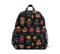 Kcldeci Toddler Backpack for Girls Boys Robots Retro Monsters Kindergarten Elementary Preschool Kids School Bag Book Bag M