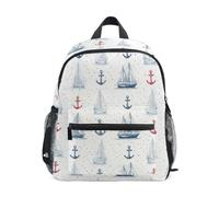 Kcldeci Toddler Backpack for Girls Boys Sailing Boat Anchor Kindergarten Elementary Preschool Kids School Bag Book Bag M