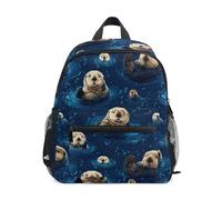 Kcldeci Toddler Backpack for Girls Boys Sea Otters Animal Kindergarten Elementary Preschool Kids School Bag Book Bag S