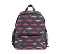 Kcldeci Toddler Backpack for Girls Boys Shark on Dark Gray Kindergarten Elementary Preschool Kids School Bag Book Bag S