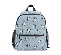 Kcldeci Toddler Backpack for Girls Boys Skating Penguins Kindergarten Elementary Preschool Kids School Bag Book Bag M