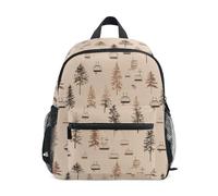 Kcldeci Toddler Backpack for Girls Boys Ski Lift Trees Kindergarten Elementary Preschool Kids School Bag Book Bag M