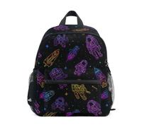 Kcldeci Toddler Backpack for Girls Boys Space Astronaut Rocket Kindergarten Elementary Preschool Kids School Bag Book Bag S