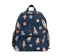 Kcldeci Toddler Backpack for Girls Boys Space Rocket Planet2 Kindergarten Elementary Preschool Kids School Bag Book Bag S