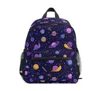 Kcldeci Toddler Backpack for Girls Boys Space Snail Planet Kindergarten Elementary Preschool Kids School Bag Book Bag S