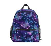 Kcldeci Toddler Backpack for Girls Boys Sparkling Stars Butterflies Kindergarten Elementary Preschool Kids School Bag Book Bag M