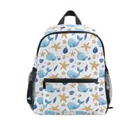 Kcldeci Toddler Backpack for Girls Boys Starfish Seashells Narwhals Kindergarten Elementary Preschool Kids School Bag Book Bag M