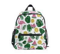 Kcldeci Toddler Backpack for Girls Boys Summer Monstera Lemon Kindergarten Elementary Preschool Kids School Bag Book Bag M