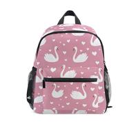 Kcldeci Toddler Backpack for Girls Boys Swan and Heart Kindergarten Elementary Preschool Kids School Bag Book Bag S