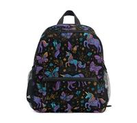 Kcldeci Toddler Backpack for Girls Boys Unicorn and Butterfly Kindergarten Elementary Preschool Kids School Bag Book Bag S
