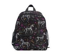 Kcldeci Toddler Backpack for Girls Boys Unicorn Skeletons Kindergarten Elementary Preschool Kids School Bag Book Bag S