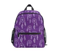 Kcldeci Toddler Backpack for Girls Boys White Dreamcatcher Kindergarten Elementary Preschool Kids School Bag Book Bag M