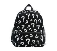 Kcldeci Toddler Backpack for Girls Boys White Question Mark Kindergarten Elementary Preschool Kids School Bag Book Bag S