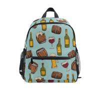 Kcldeci Toddler Backpack for Girls Boys Wine Glass Beer Bottle Kindergarten Elementary Preschool Kids School Bag Book Bag S