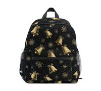 Kcldeci Toddler Backpack for Girls Boys Xmas Bell Snowflake Kindergarten Elementary Preschool Kids School Bag Book Bag M