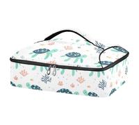 Kcldeci Turtle Fish Coral Insulated Thermal Food Carrier Insulated Casserole Carrier for Hot or Cold Food, Insulated Tote Bag for Potluck Cookouts Parties Picnic,Lasagna Lugger