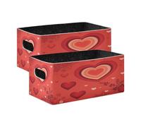 Kcldeci Valentines Red Heart Branch 2 Pack Storage Baskets for Organizing,Sturdy Foldable Storage Bins Organizer for Shelves Closet Nursery