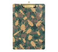 Kcldeci Various Bugs and Beetles Acrylic Clipboards Standard Letter A4 Size Clipboards for Classroom, Teacher Women Clip Board Office School Supplies Silver 12x9in