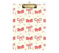 Kcldeci Various Ribbon and Bow Acrylic Clipboards Standard Letter A4 Size Clipboards for Classroom, Teacher Women Clip Board Office School Supplies Silver 12x9in