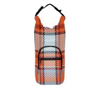 Kcldeci Water Bottle Carrier Bag,Tartan Scotland Insulated Crossbody Water Bottle Case Cover with Strap and Pockets for Men/Women Walking Hiking Camping