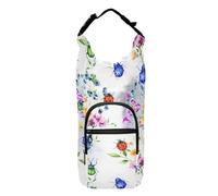 Kcldeci Watercolor Seamless Pattern with Colorful Bugs and Leaves Water Bottle Holder with Strap Carrier Sling Bag with Phone Pocket Water Bottle Sleeve for Men Women Hiking Camping Travelling